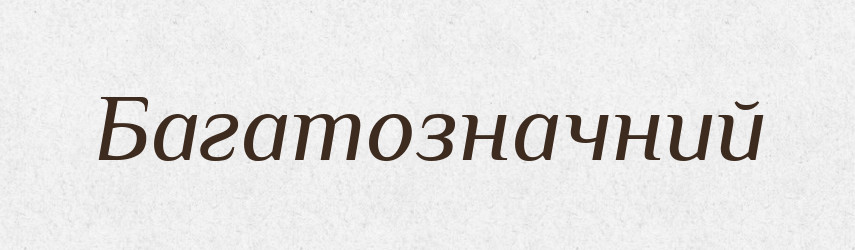 Багатозначний — Словник чужомовних слів і термінів