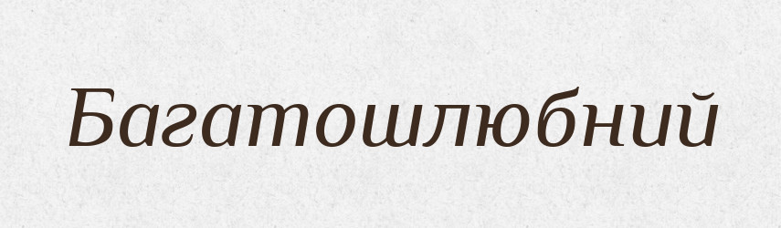 Багатошлюбний — Словник чужомовних слів і термінів