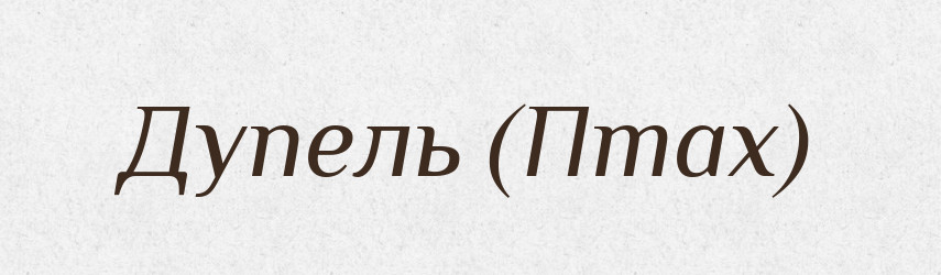 Дупель (Птах) — Словник чужомовних слів і термінів