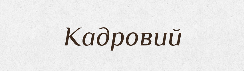 Кадровий — Словник чужомовних слів і термінів