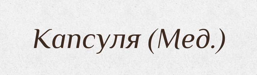 Капсуля (Мед.) — Словник чужомовних слів і термінів
