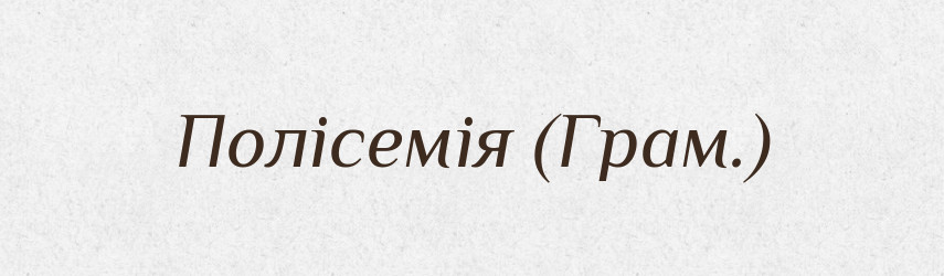 Полісемія (Грам.) — Словник чужомовних слів і термінів