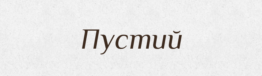 Пустий — Словник чужомовних слів і термінів