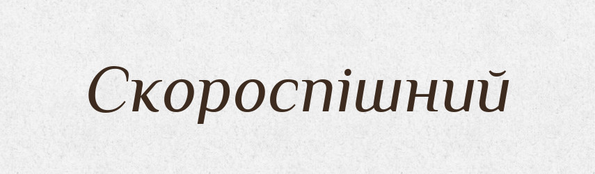 Скороспішний — Словник чужомовних слів і термінів