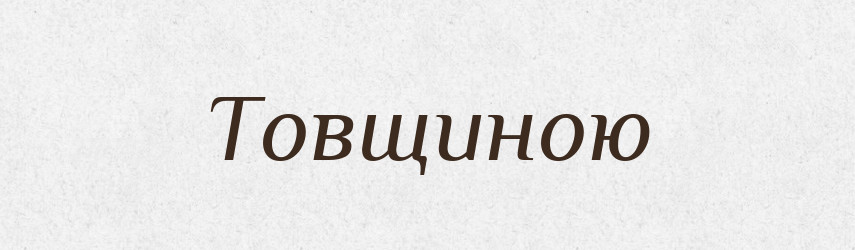 Товщиною — Словник чужомовних слів і термінів