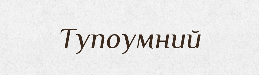 Тупоумний — Словник чужомовних слів і термінів