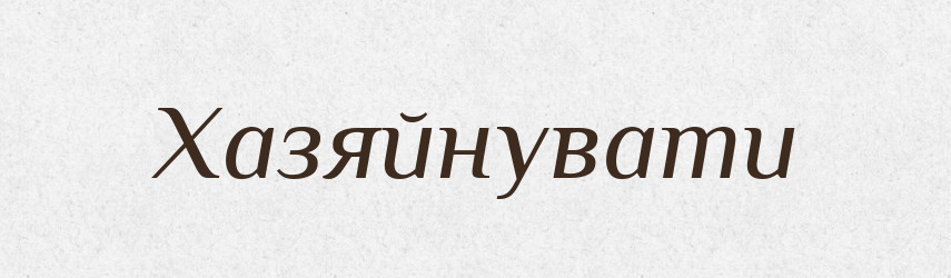 Хазяйнувати — Словник чужомовних слів і термінів