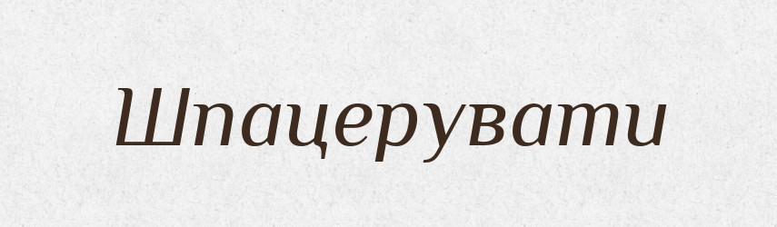 Шпацерувати — Словник чужомовних слів і термінів